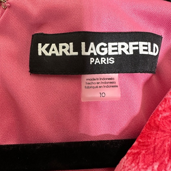 Karl Lagerfeld Pink Floral High-Low Midi Dress NWT | Flutter Sleeve Asymmetrical - Picture 8 of 9